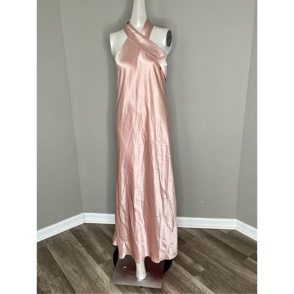 Galvan Pandora Satin Halterneck Midi-Dress - Picture 6 of 13